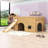Low Loft Bed With Storage Shelves And Slide-668820491