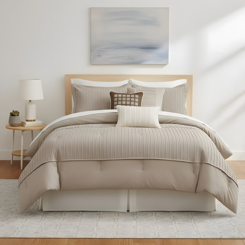 Polyester charmeuse Comforter 7 Piece  Set