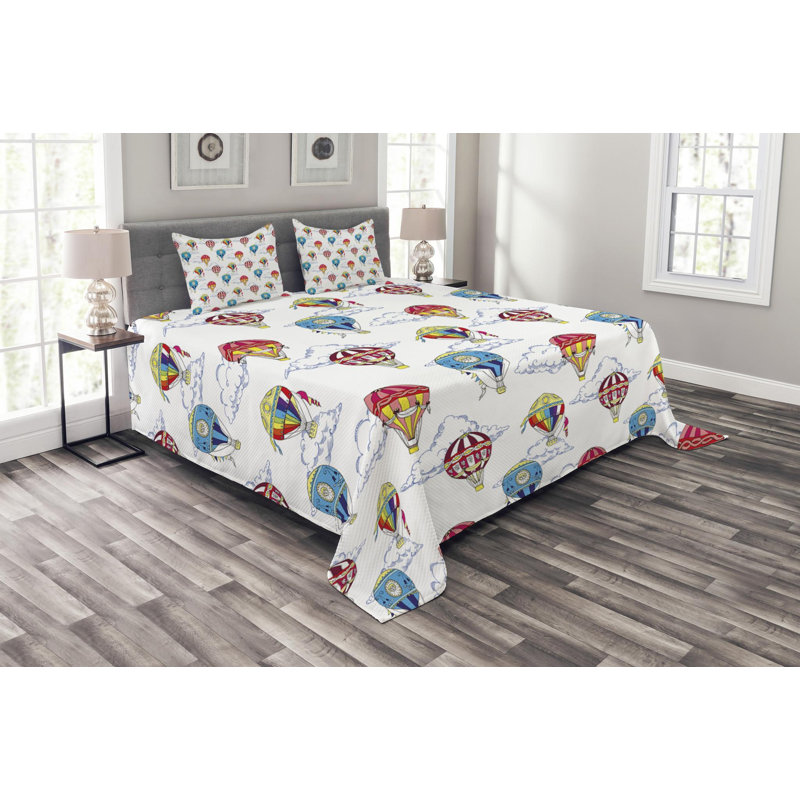 Modern & Contemporary Polyester Coverlet, King Coverlet + 2 Shams