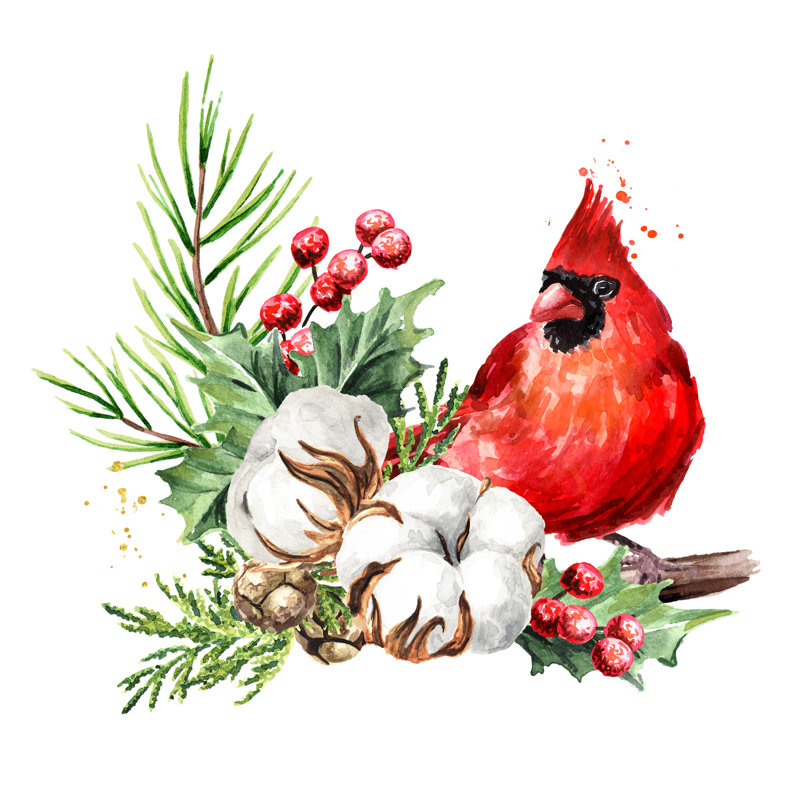 Red Bird by Daria Ustiugova - Wrapped Canvas Print, 122cm H x 122cm W x 3.8cm D