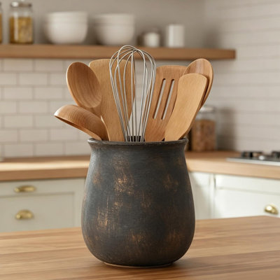 Ceramic / Porcelain Round Utensil Crock