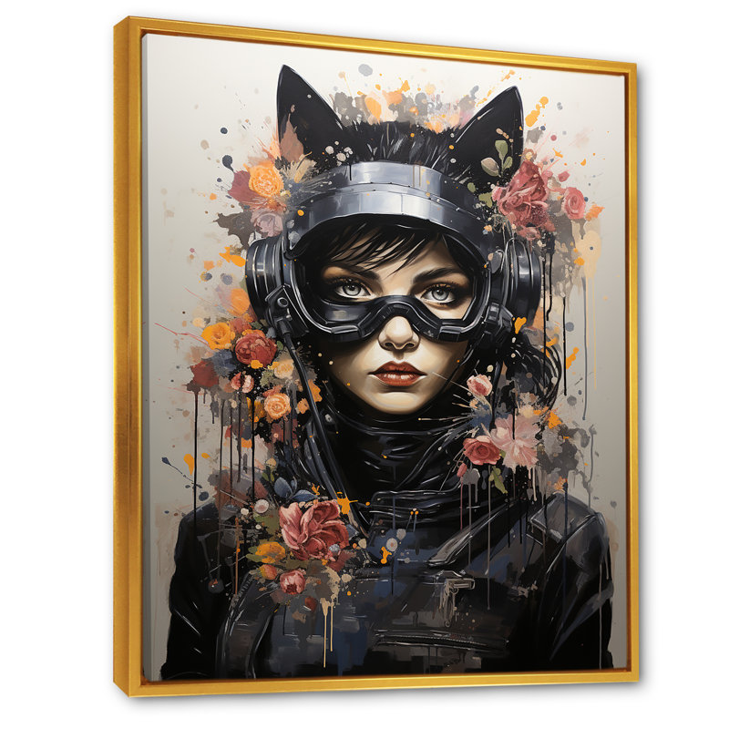 Art sur toile, "Cateline Blooms II", Cadre flottant doré, H 40 po x l 30 po x P 1,5 po