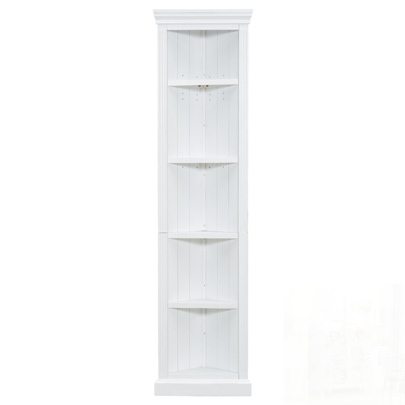 Étagère d'angle haute et moderne, bibliothèque à 5 niveaux avec lumière DEL, idéale pour le rangement dans les petits espaces et la présentation élégante dans le salon ou le bureau personnel