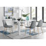 Eubanks High Gloss 6 Seat Rectangular Dining Table Set with Faux Leather Upholstered Dining Chairs