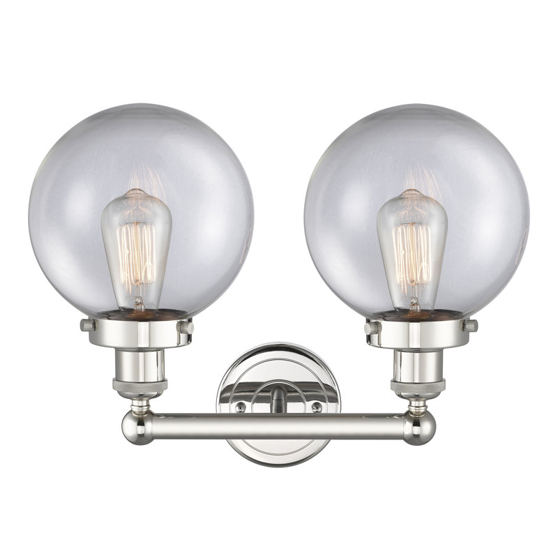 Alphonsa 2 - Light Dimmable Vanity Light, Clear, Polished Nickel