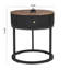 Table basse avec plateau en bois, tiroir
