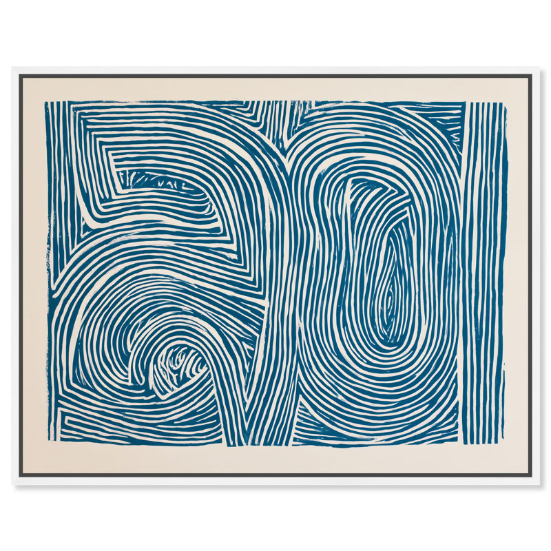 «Maze Loop I», reproduction d'art sur toile par Art Remedy, H 31 po x l 37 po, Cadre blanc