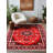 Edith Collection Digital Print Cotton-Polyester Red Moroccan Rug-1715219040