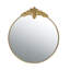 Miroir mural 36 po x 41 po avec cadre en métal doré, grand miroir rond chic pour le salon, pour l'entrée