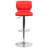Norrell Contemporary Vinyl Adjustable Height Barstool with Vertical Stitch Back-24677831
