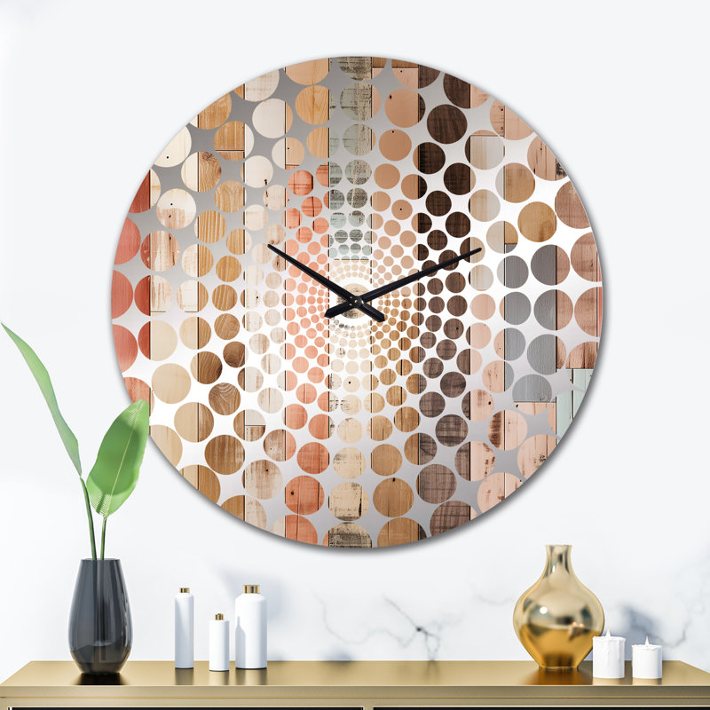 Horloge murale rayée Farmhouse Planks, Grand