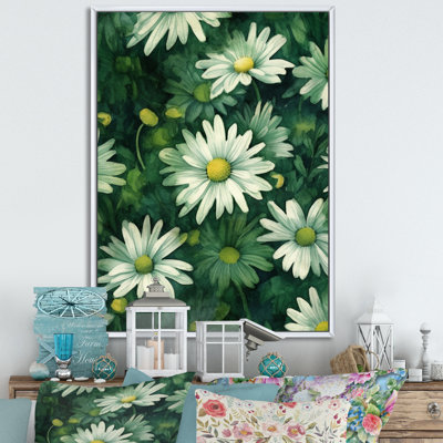 «White Green Flower Daisy Fusion I», reproduction sur toile