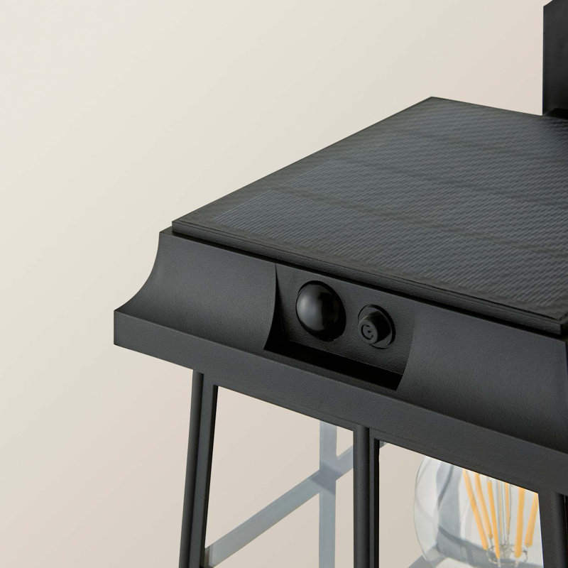 Matte Black 24cm H Solar Powered Integrated LED Outdoor Wall Lantern