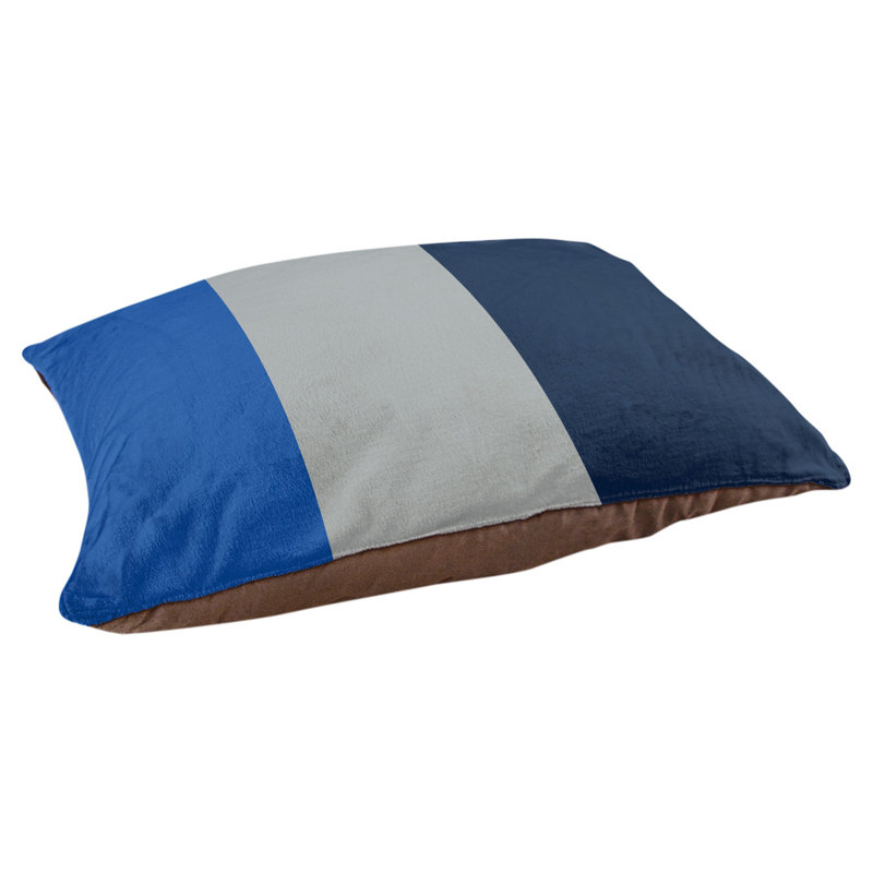 Oreiller rectangulaire New York, Petit (L 18 po x l 28 po), Bleu royal / gris / bleu marine
