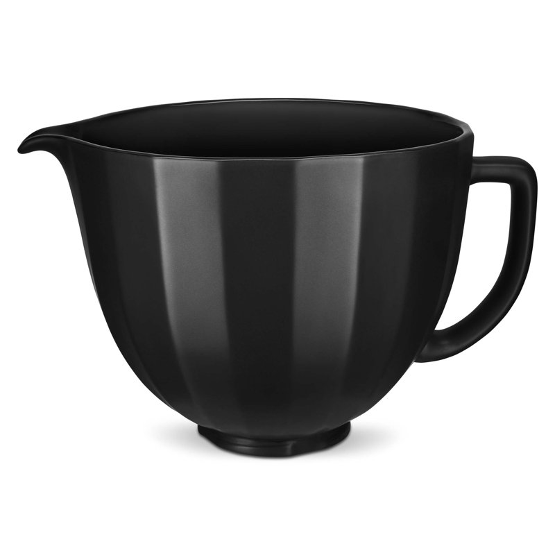 KitchenAid® 5 Quart Black Shell Ceramic Bowl, White