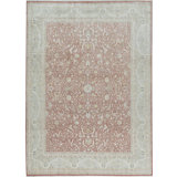 Hand-Knotted High-Quality Rust and Beige Area Rug