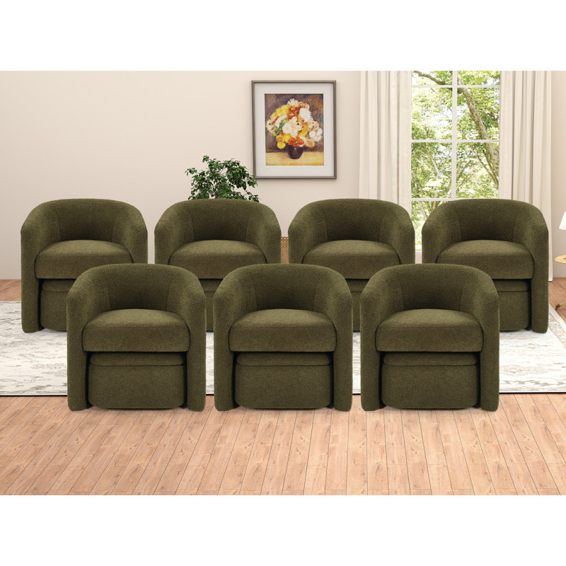 28" Wide Stylish Comfort Upholstered Accent Chair With Storable Ottoman, Dark Green