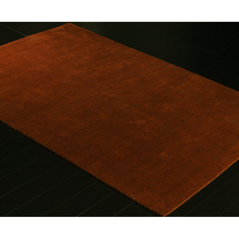 Magdaline Hand Loomed Wool Rust Area Rug, Rectangle 5' x 7'6"