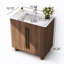 Ensemble de meuble-lavabo simple en bois massif 36 po avec plateau en pierre frittée et deux tiroirs 36 po