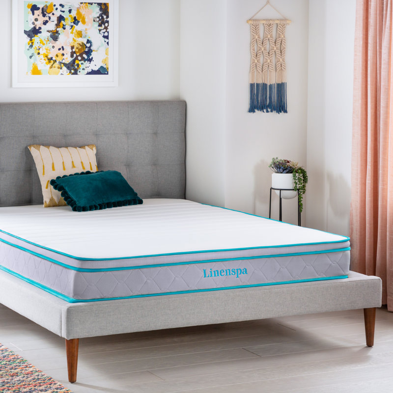 Linenspa Essentials 8 In. Firm Gel Memory Foam Hybrid Mattress, California King 72"W x 84"L