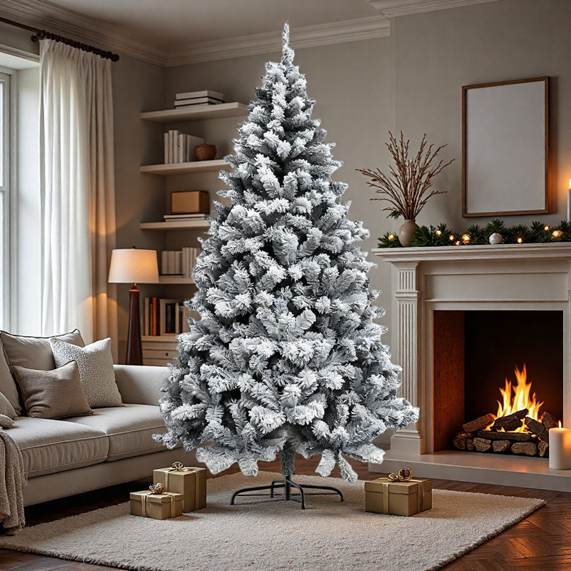 Flocked Artificial Christmas Tree, 180cm