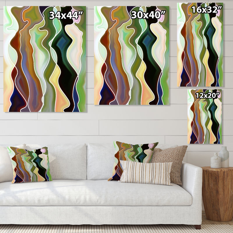 «Abstract Colorful Colorful Curves», impression sur toile, H 20 po x l 12 po, Toile tendue
