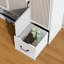 Armoire à chaussures multifonctionnelle avec tablettes réglables, tabouret, tiroir escamotable, range-chaussures minimaliste avec surface supérieure robuste pour différentes tailles d'articles, blanc