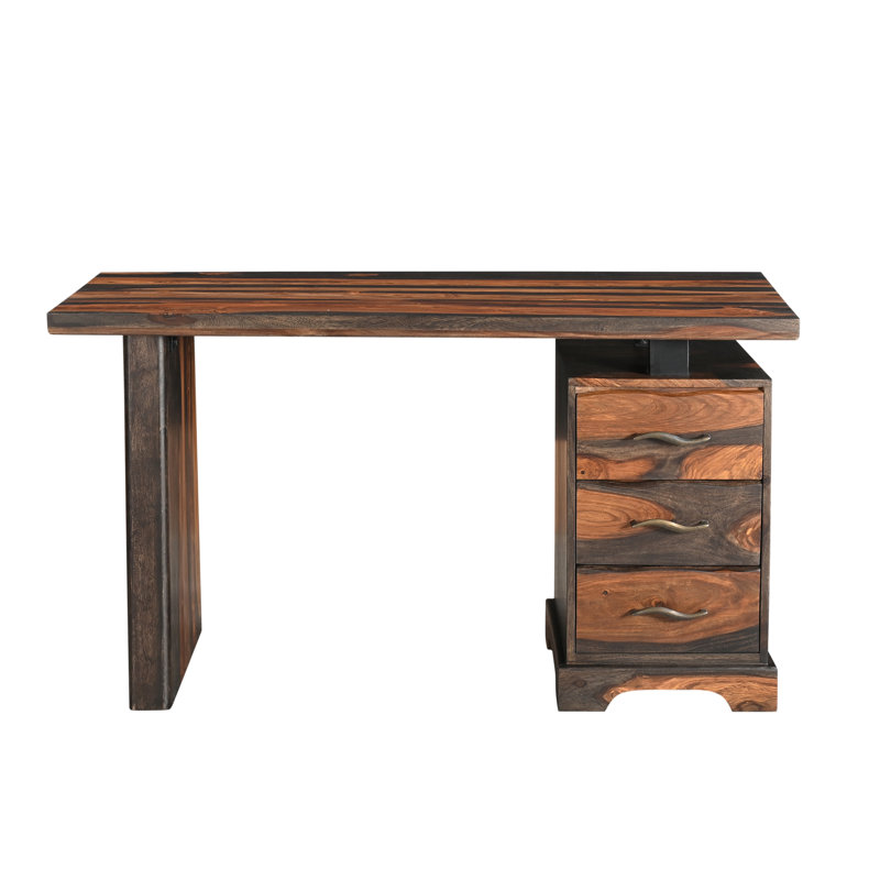 Chaliyah Solid Wood Writing Desk, Walnut