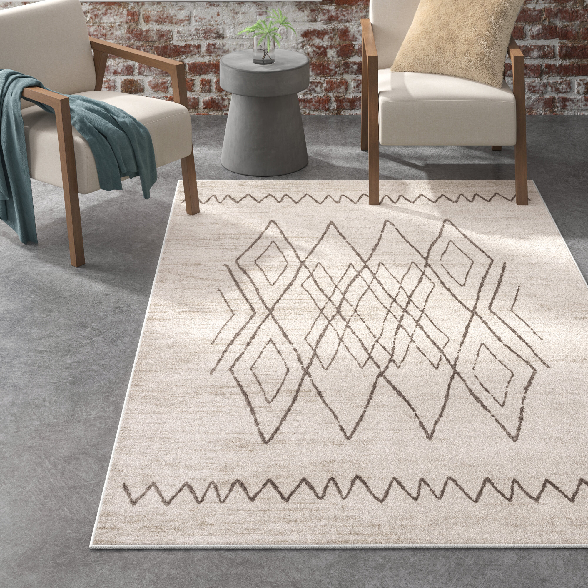 Steelside™ Copenhagan Trellis Machine Washable Area Rug for Living Room ...
