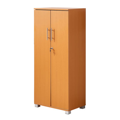 Fonte Storage Cabinet with Lock, 2 Door 2 Shelf Storage Cupboard File Cabinet