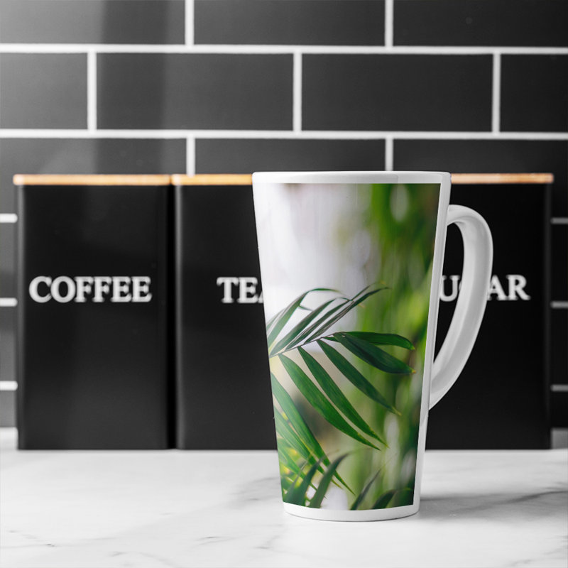 Closeup of palm leaf Designer Latte Mug