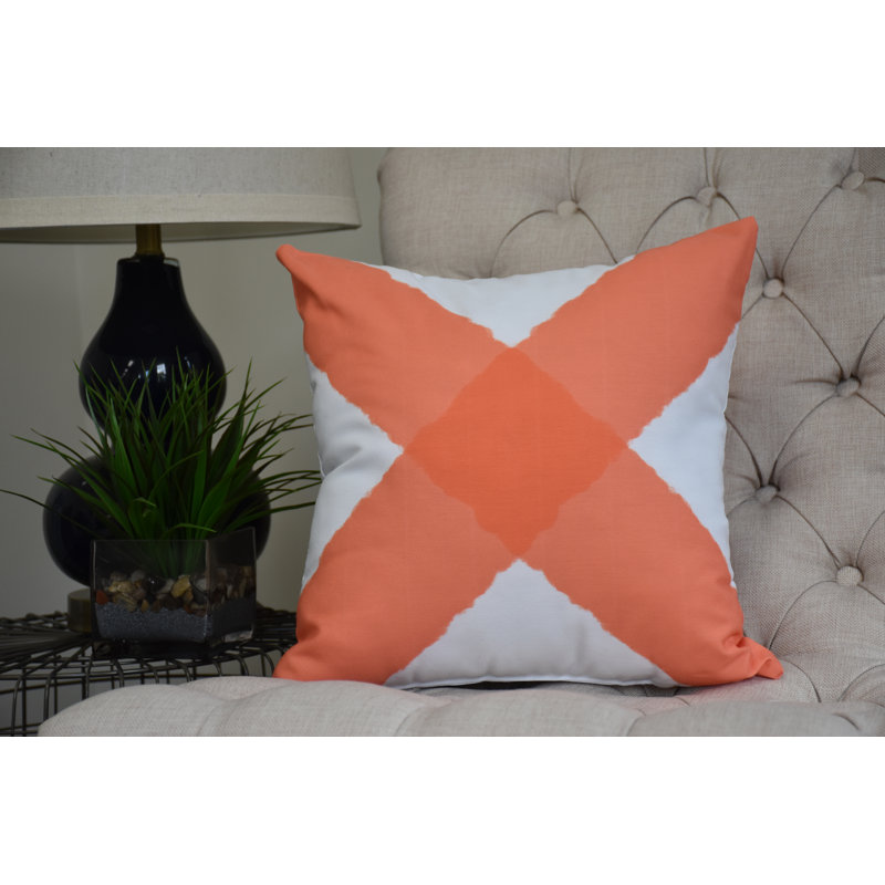 Housse et insert de coussin carré Nantucket, Orange, 16 po x 1 po