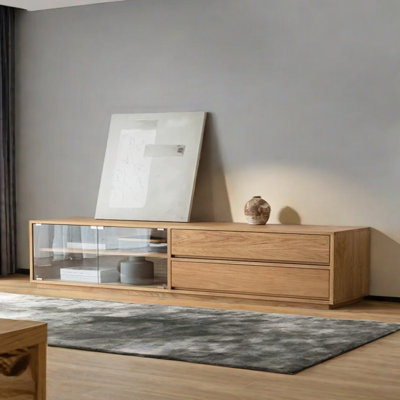 Meuble télé rétro en bois massif de style minimaliste