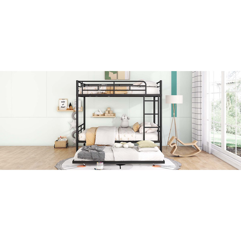 Lit pour enfant Alaila, Double sur double, Noir