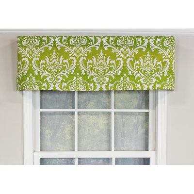 Cotton Blend Damask Tailored Window Valance