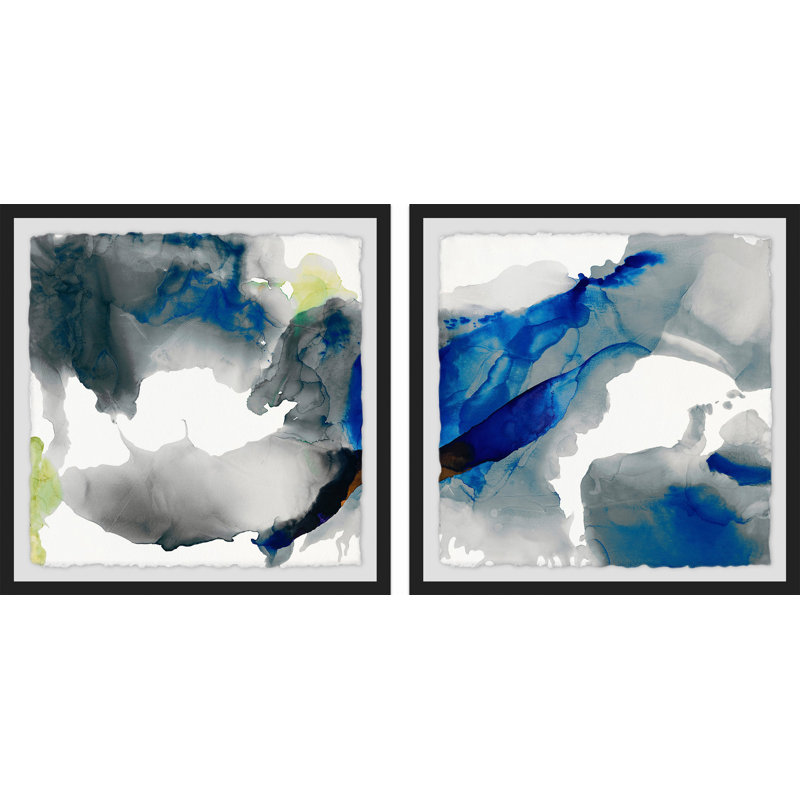 « color clouds diptych », ensemble de 2 reproductions de peintures à l’aquarelle encadrées, H 18 po x l 18 po x L 1,5 po