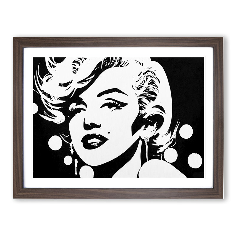 Marilyn Monroe In Monochrome Vol.2 - Single Picture Frame Painting, 46cm H x 64cm W x 2cm D, Walnut