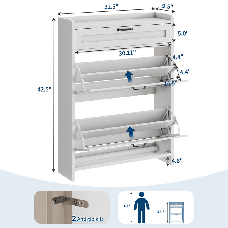 8 Pair Shoe Storage Cabinet