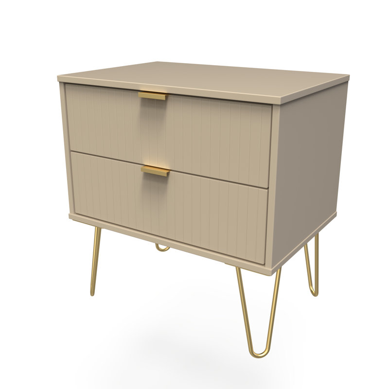 Beranda 58cm W Manufactured Wood Bedside Table, Mushroom Matt