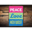 Panneau en aluminium Peace Love Key West-58277665