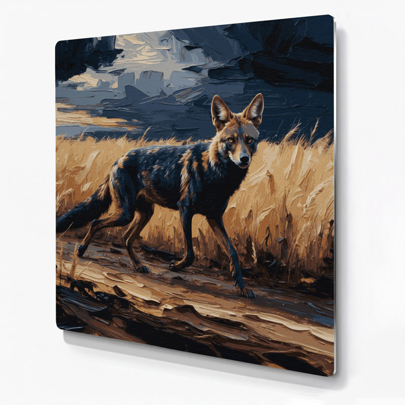 Art mural en métal noir, 16" H x 16" W