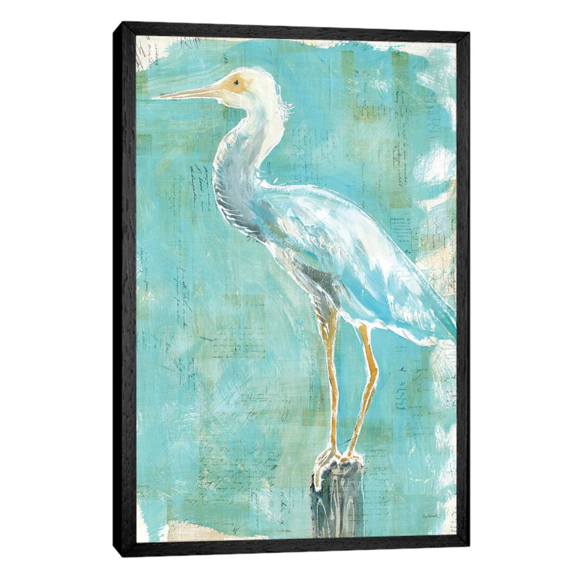 Coastal Egret II by Sue Schlabach - Painting on Canvas, Black Floater Framed, 152.5 cm H x 101.5 cm W