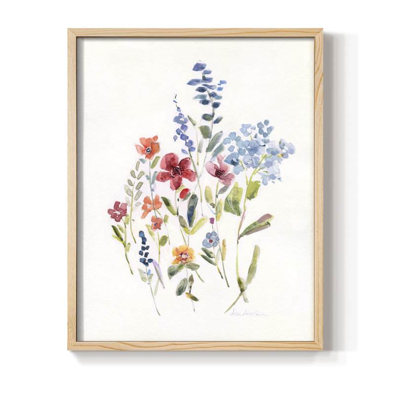 «Spring Flower Garden I», reproduction encadrée - bois massif, H 11 po x l 9 po, Naturel