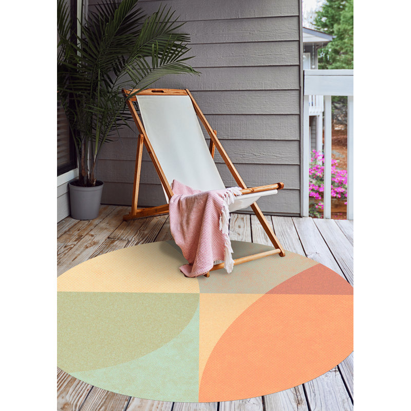 Kazan Abstract Vinyl Area Rug, Round 150cm