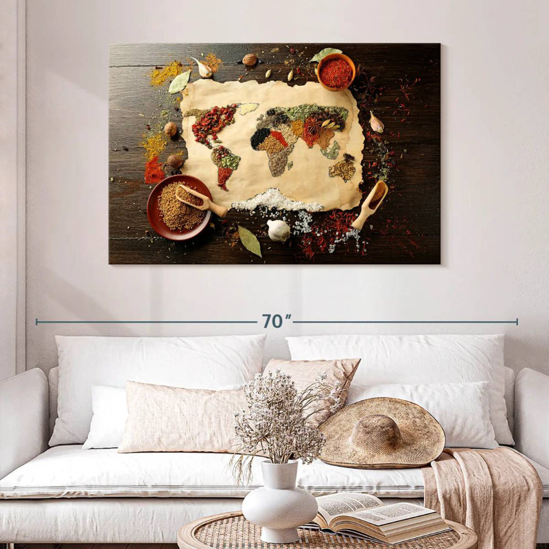 Yarlin Spices World Map, 32" H x 48" W