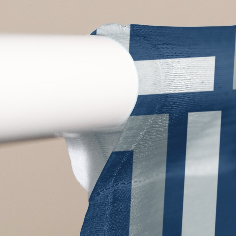Panneau de rideau simple diaphane avec passe-tringle, Indianapolis Football - bleu foncé / blanc / gris