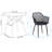 Stylish Dining Room Table Set For 4, Elegant 5-Piece Round Dining Table Set (White And Black)-1977357684