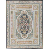 Hand-Knotted High-Quality Black and Ivory Area Rug