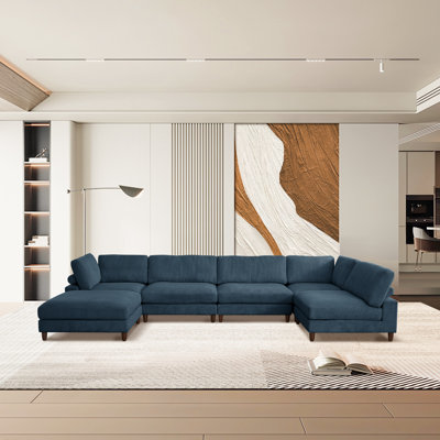 Canapé modulaire en velours côtelé 6 pièces