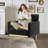 Velet Tufted Armchair With Gold Metal Legs-1602172586